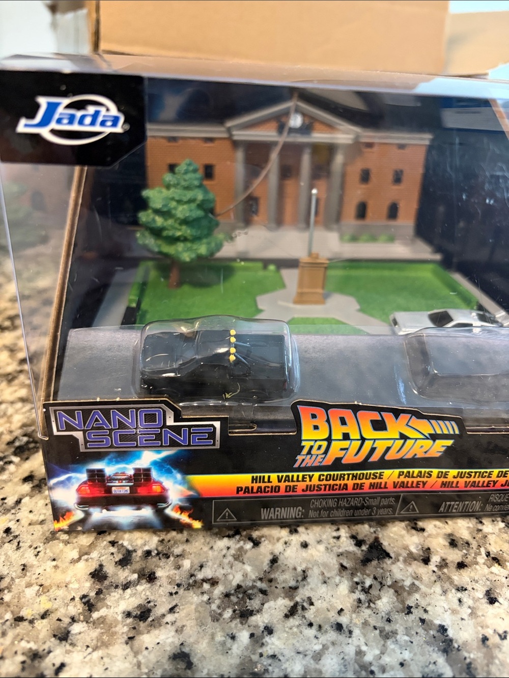 Ada Back to the Future Nano Scene with Black Vehicles and Brown Courthouse